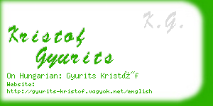 kristof gyurits business card